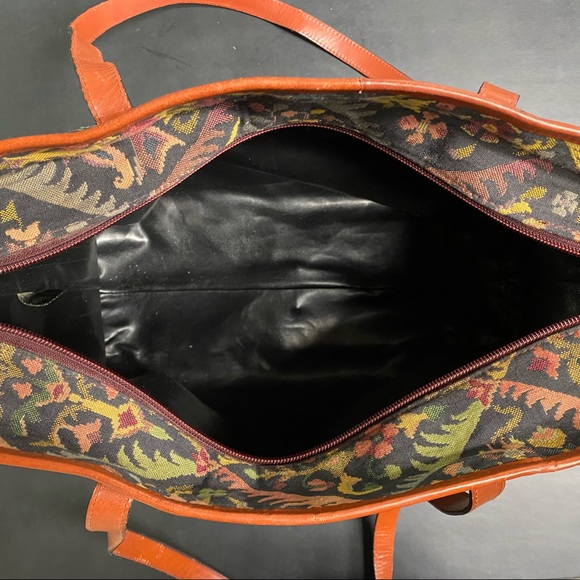 Smithsonian institute needlepoint tapestry carpet bag - Picture 9 of 12